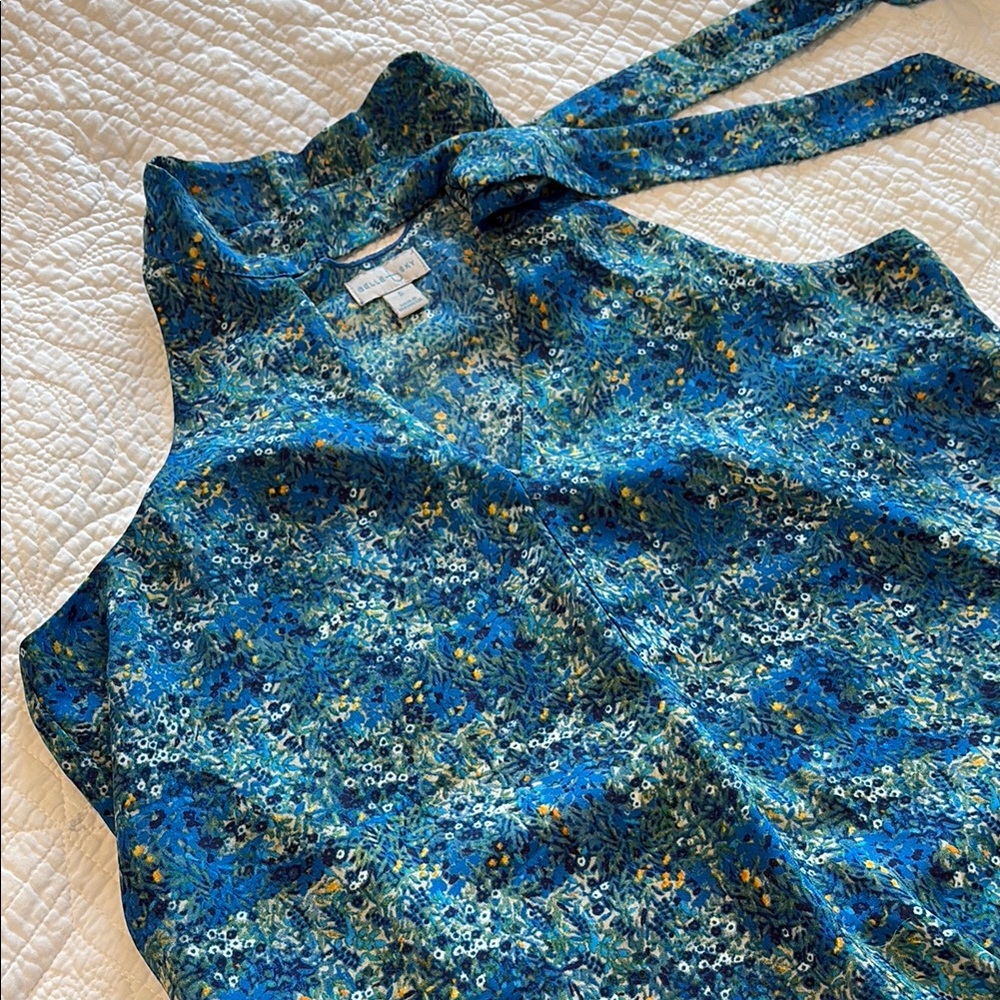 Floral Blue Sleeveless Top